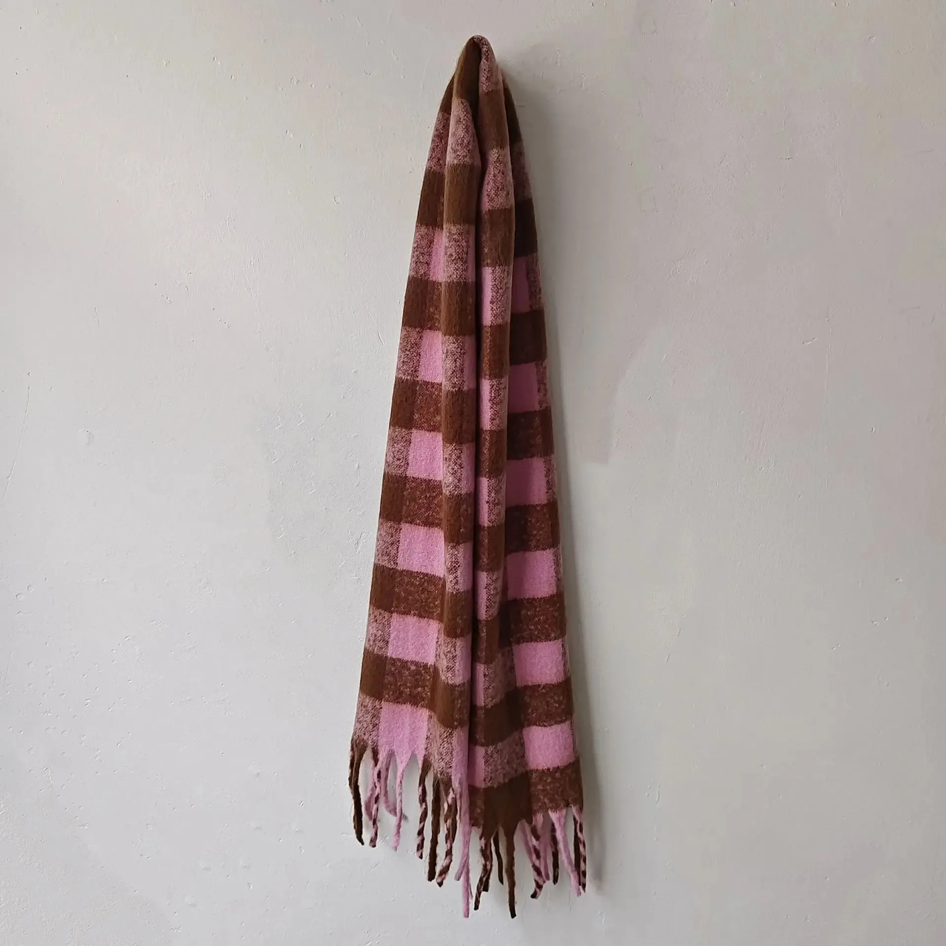 Checkerboard Cashmere Scarf for Women - Autumn/Winter Commuting Scarf