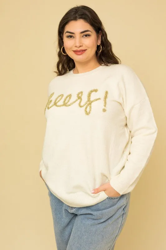 Cheers Plus Size Pullover Sweater