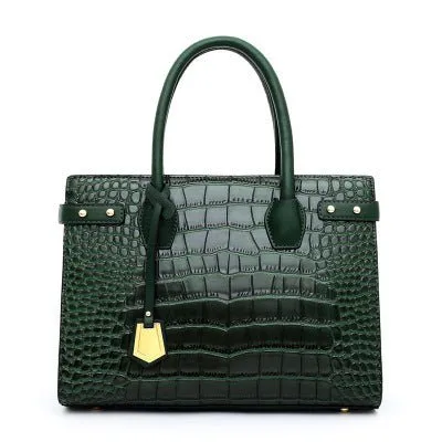 Chic CrocTote Winter Leather Shoulder Bag