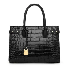 Chic CrocTote Winter Leather Shoulder Bag