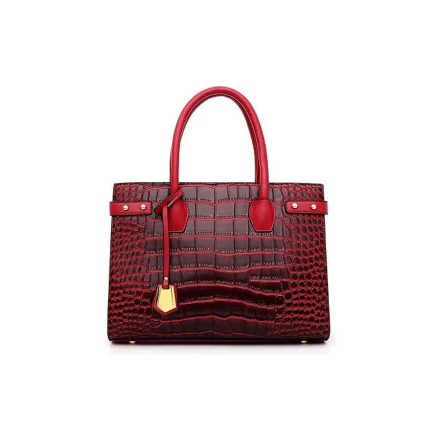 Chic CrocTote Winter Leather Shoulder Bag