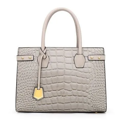 Chic CrocTote Winter Leather Shoulder Bag