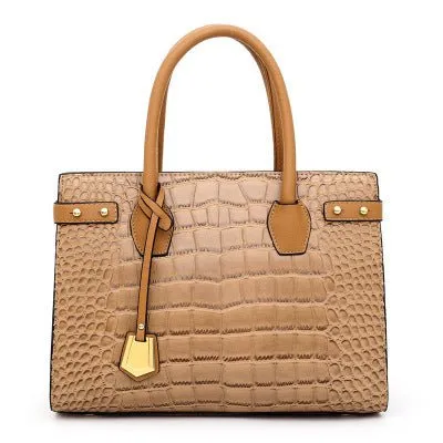 Chic CrocTote Winter Leather Shoulder Bag