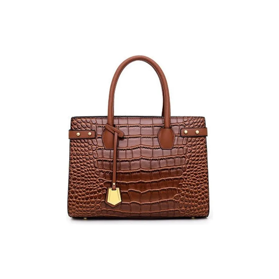 Chic CrocTote Winter Leather Shoulder Bag