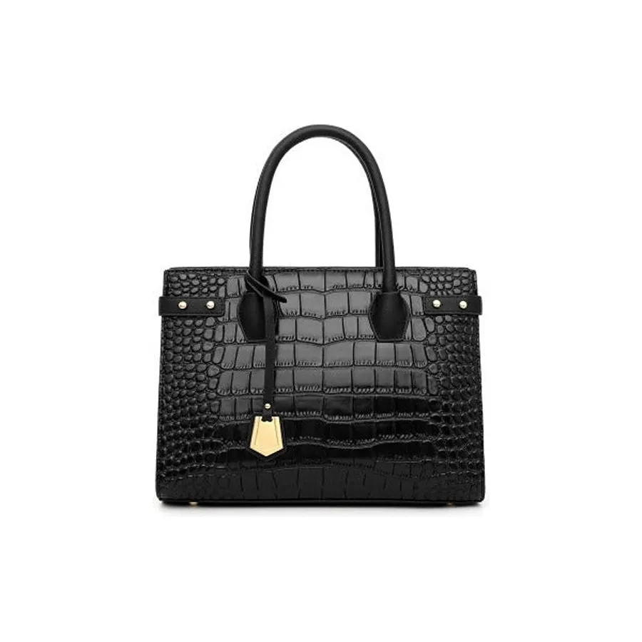 Chic CrocTote Winter Leather Shoulder Bag