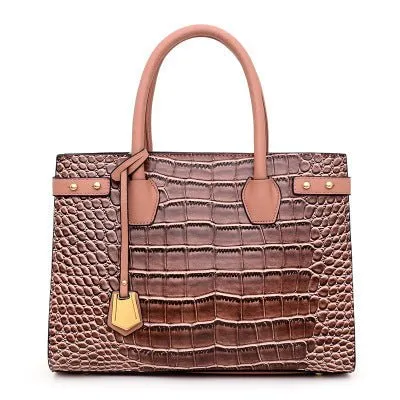 Chic CrocTote Winter Leather Shoulder Bag