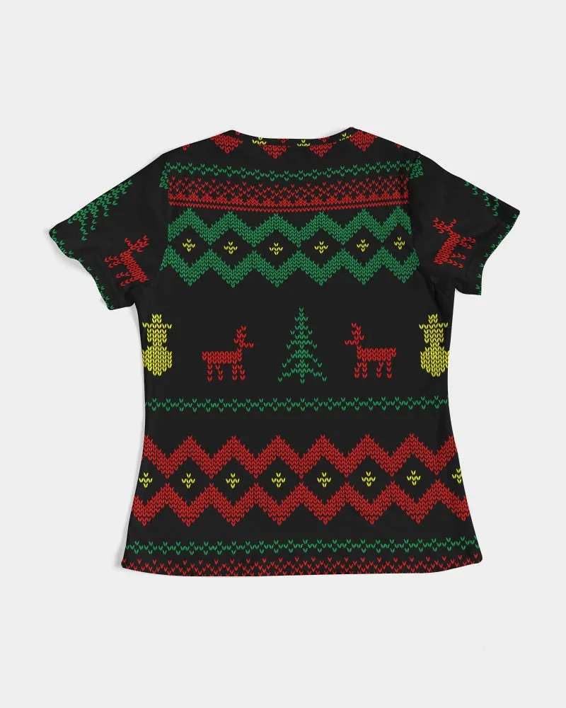 Christmas Merry Sweatshirt (Sweater) Black Women's Tee