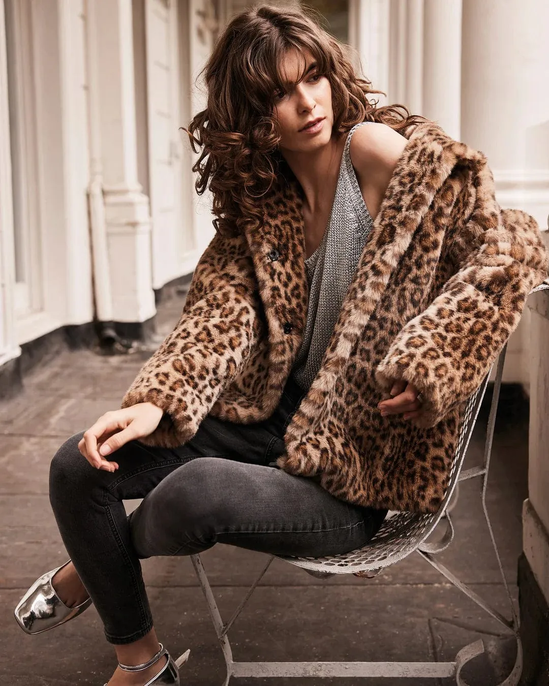 Claudia Luxe Recycled Vegan Faux Fur Jacket | Leopard