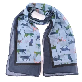 Clio The Cat Scarf - Azure Blue (50x180cm)