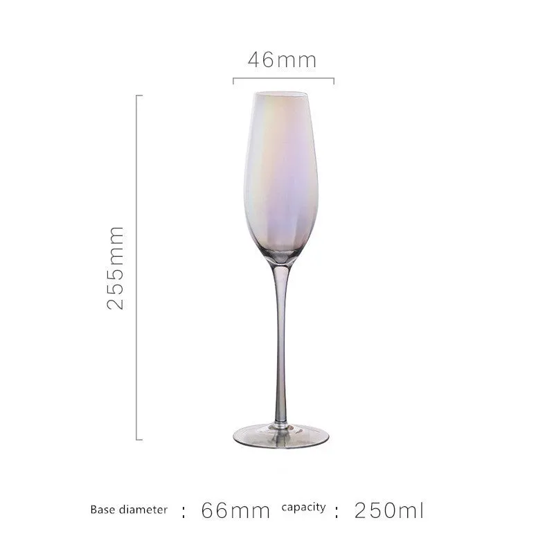 Colorful Champagne Glass Light Luxury Electroplating Crystal Glass Wine Glass