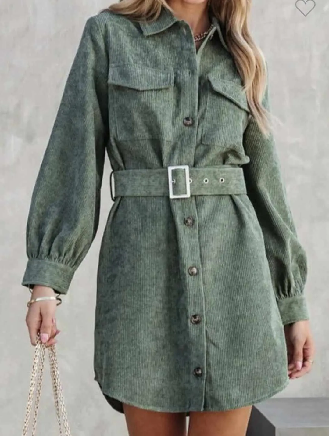 Corduroy Shirt Dress Mini Dress Tweed Shacket