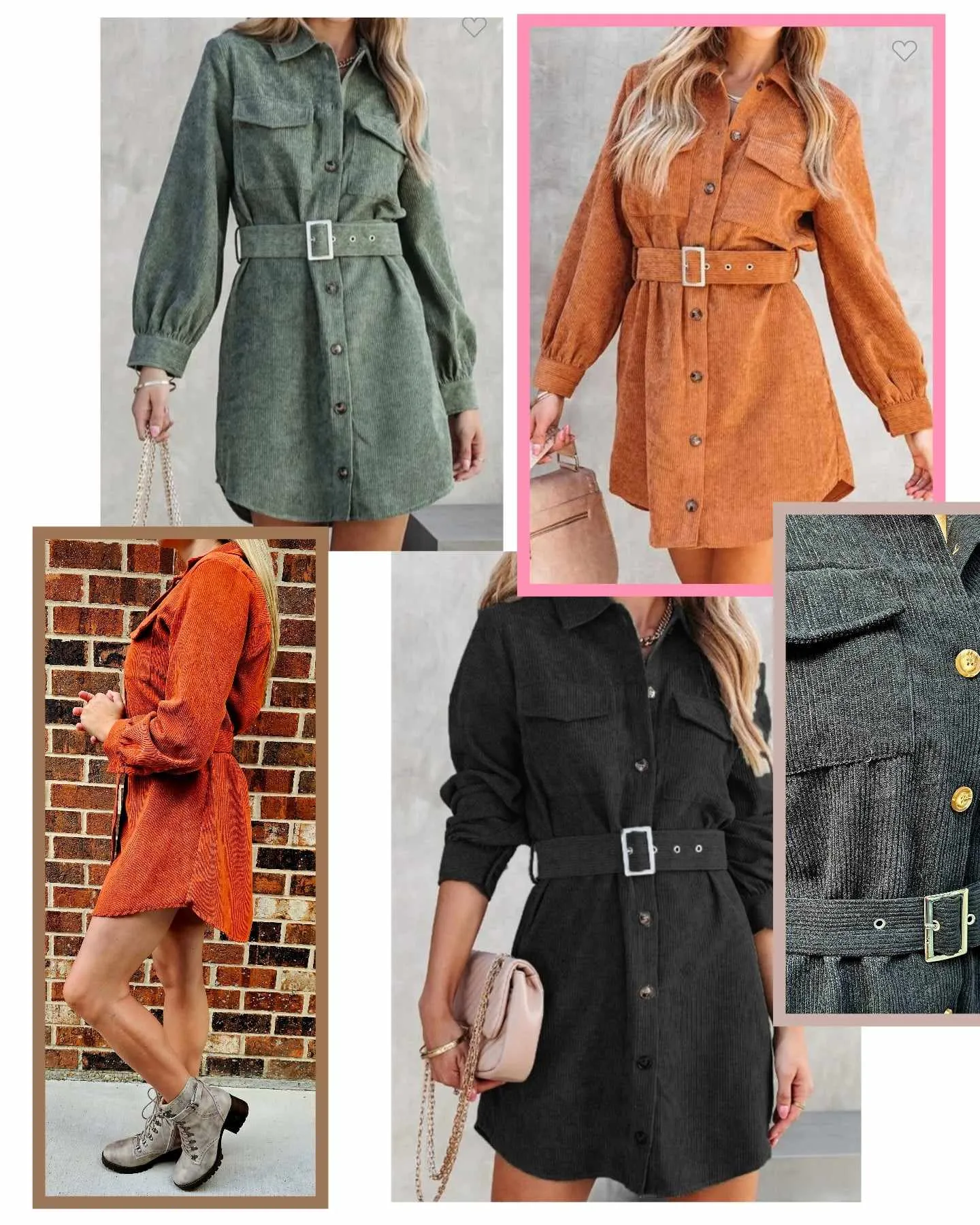 Corduroy Shirt Dress Mini Dress Tweed Shacket