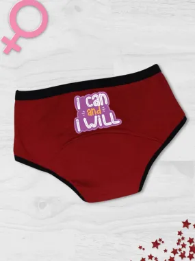 D'chica I Can & Will Eco-Friendly Period Panties Maroon, PFOS-PFAS Free