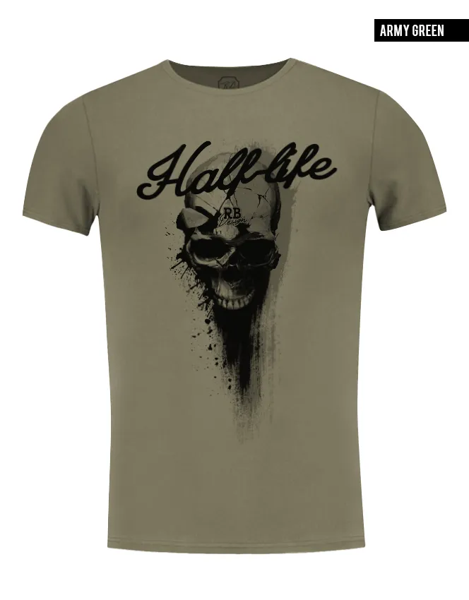 Designer Skull Men's T-shirt "Half-Life" / Color Option / MD811