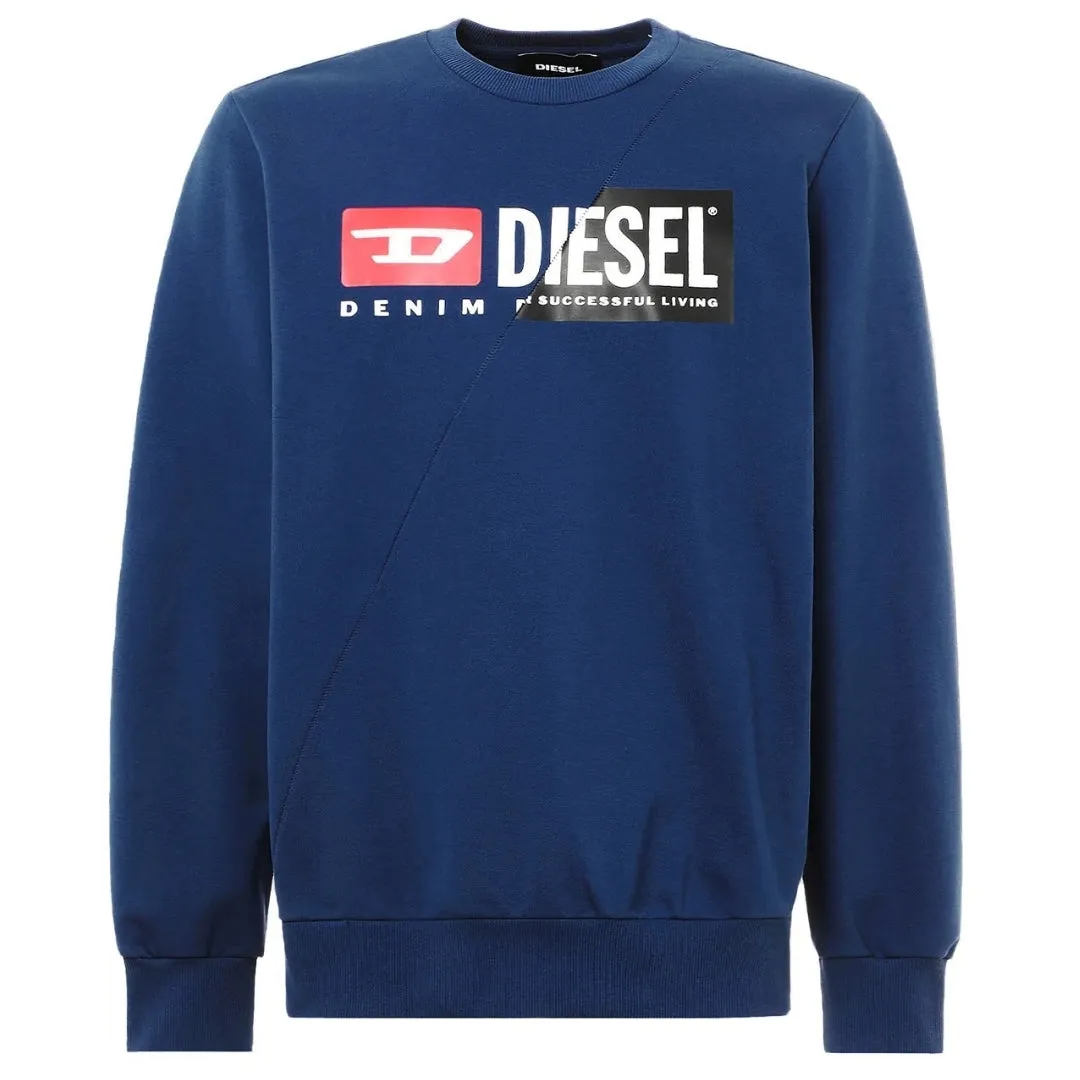 Diesel Cut Division Logo Navy Blue Sweatshirt