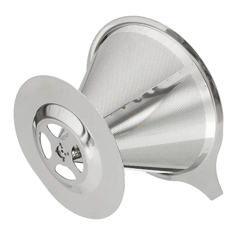 Double Layer Stainless Steel Coffee Filter Holder Pour Over Coffees Dripper