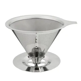 Double Layer Stainless Steel Coffee Filter Holder Pour Over Coffees Dripper