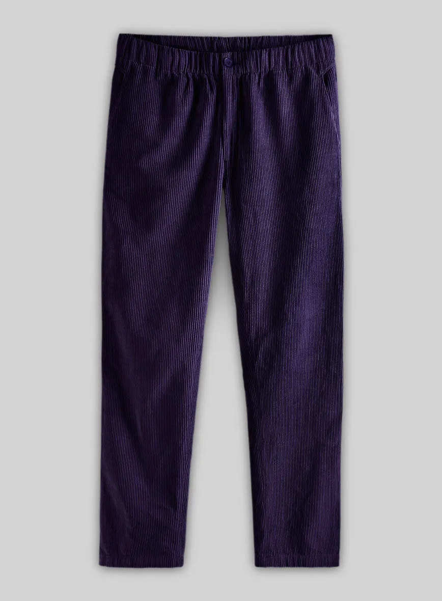 Easy Pants Purple Corduroy