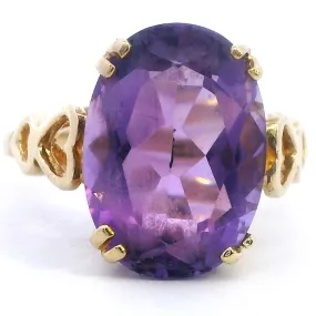 Elegant 9ct Yellow Gold Amethyst Ring