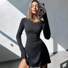 Elegant Black V-Neck Mini Dress: Versatile Day to Night Chic Fashion