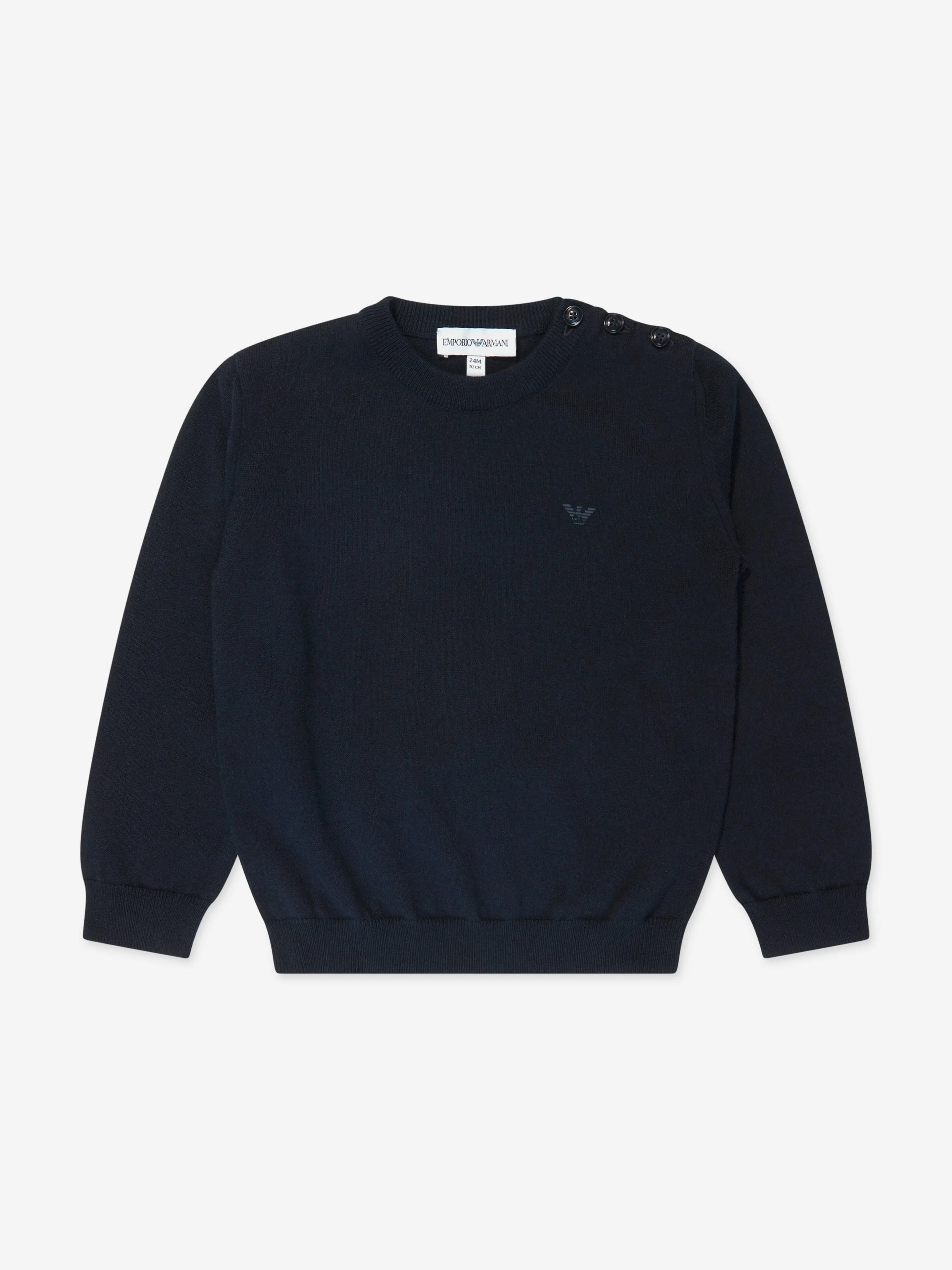 Emporio Armani Baby Boys Logo Jumper in Navy