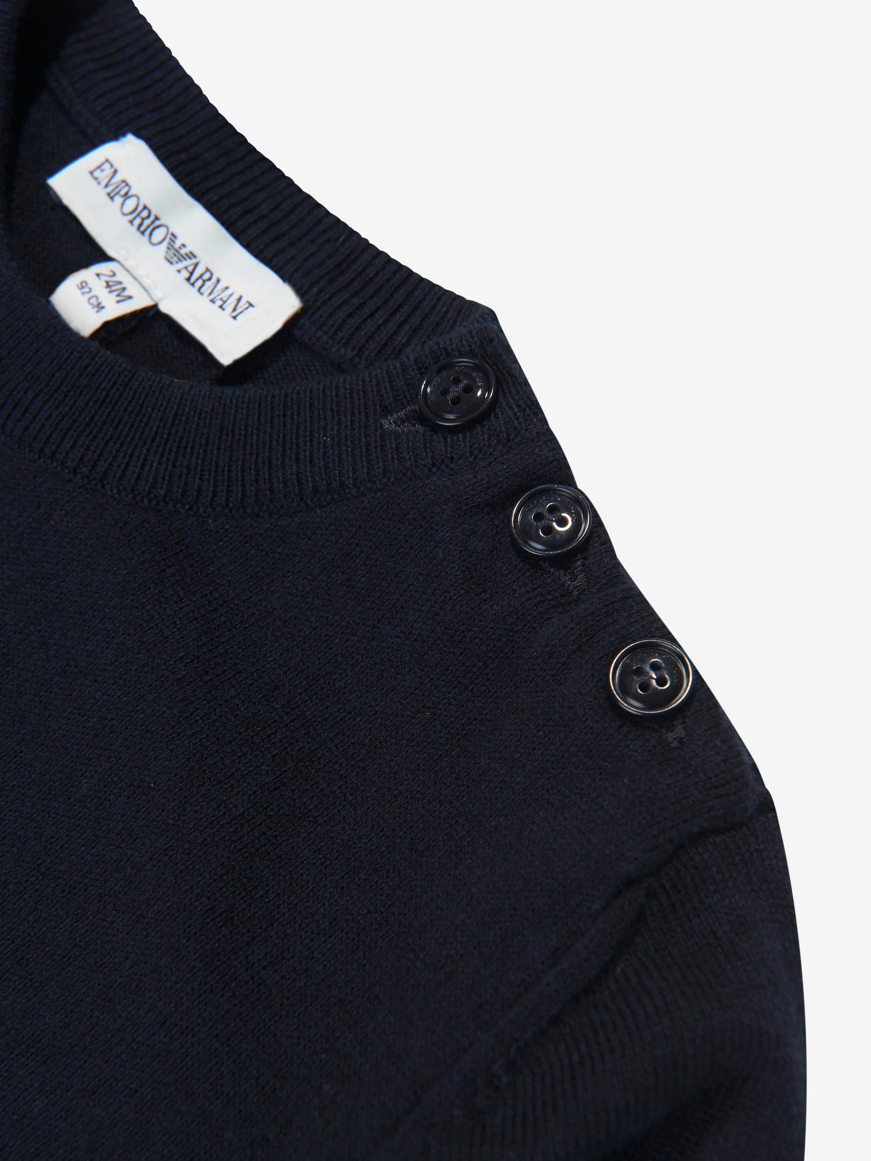 Emporio Armani Baby Boys Logo Jumper in Navy