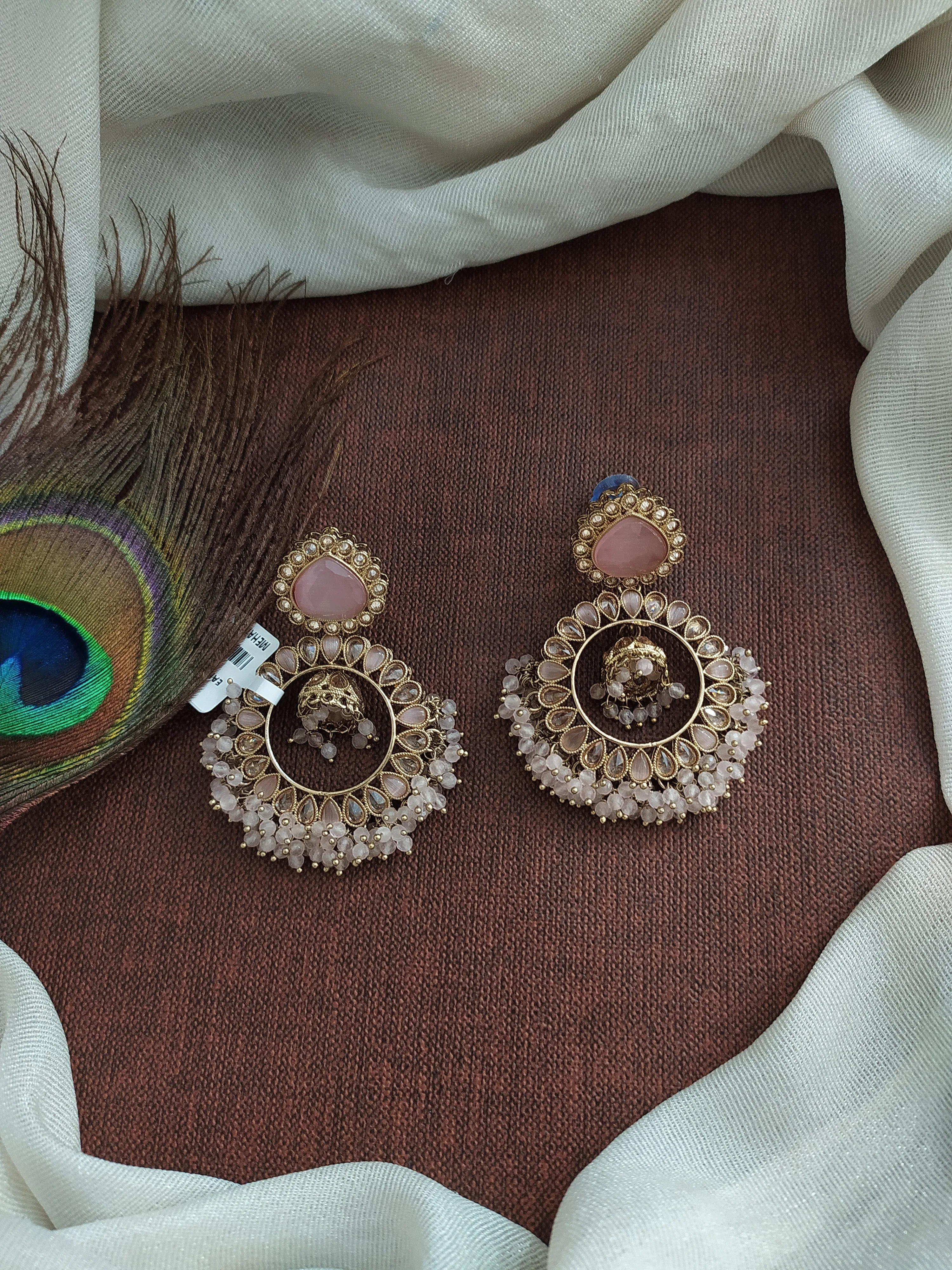 Enchanting Elegance for Your Mehendi Mesmerizing Uncut Polki Stone Mehendi Earrings