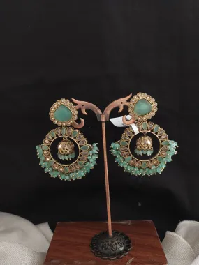 Enchanting Elegance for Your Mehendi Mesmerizing Uncut Polki Stone Mehendi Earrings