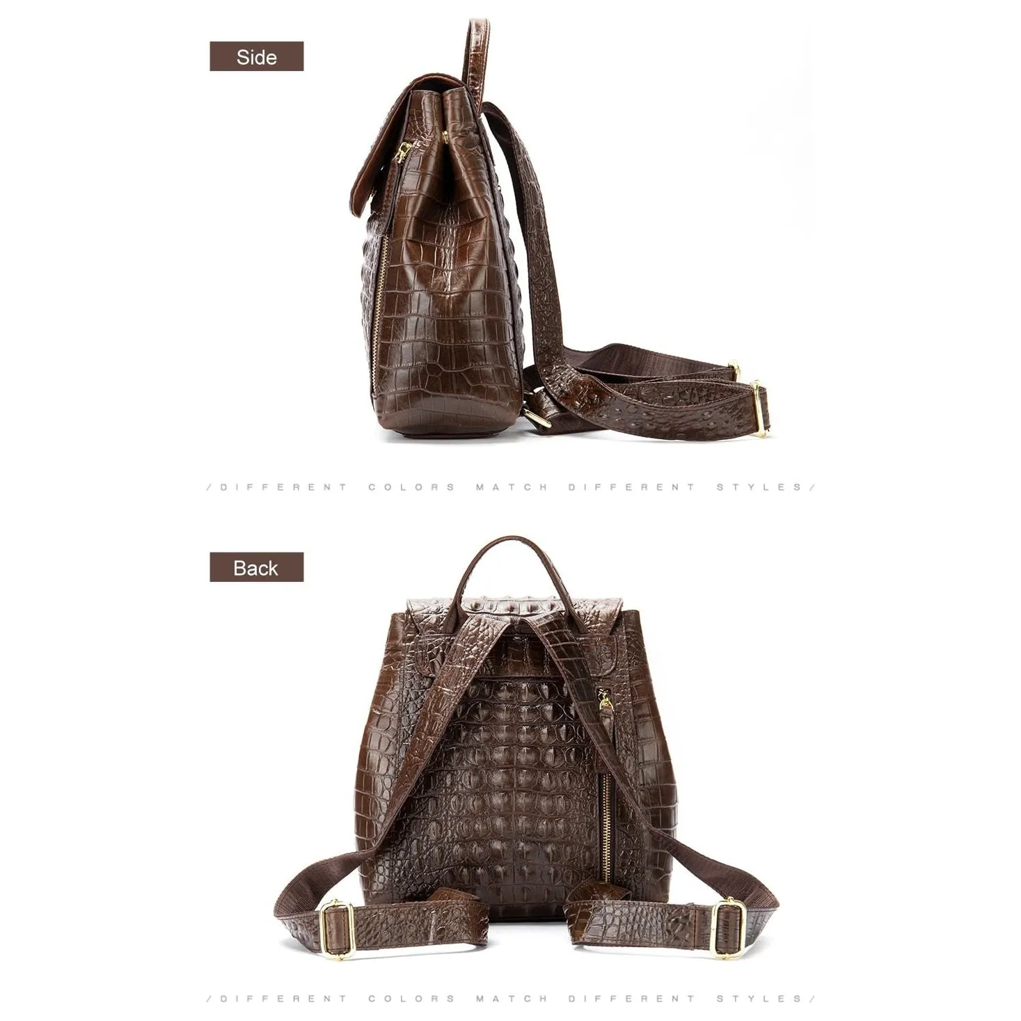 Exotic Chic Croco Texture Women's Fashion Backpack