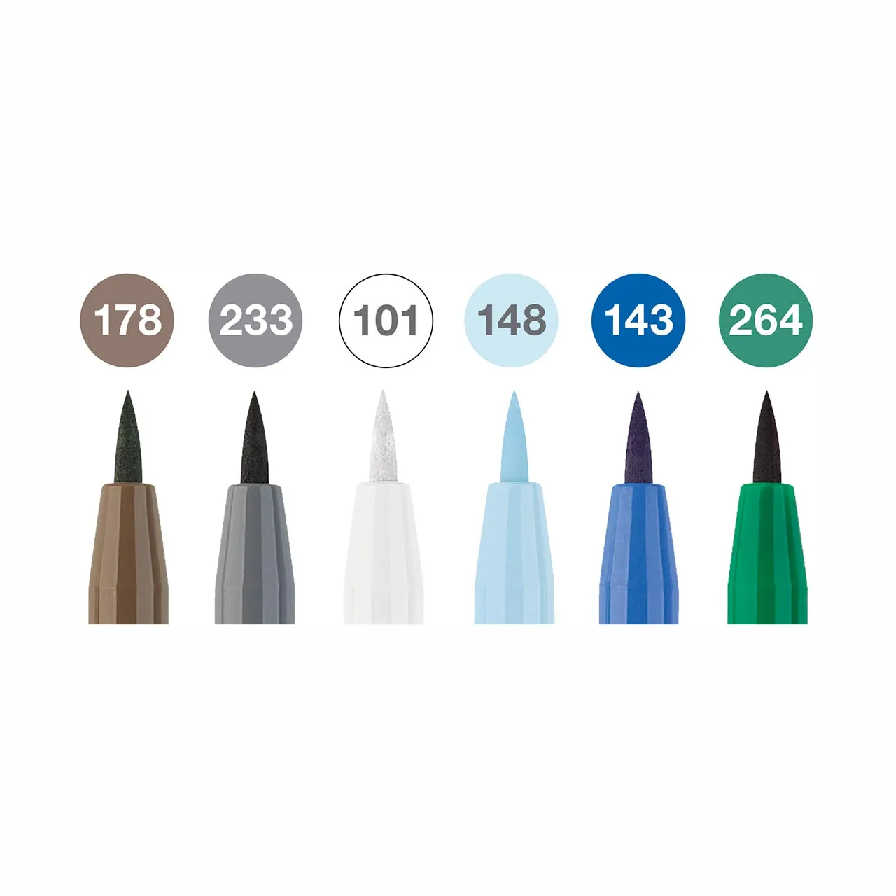 Faber-Castell Winterlude Pitt Artist Brush Pens (set of 6)