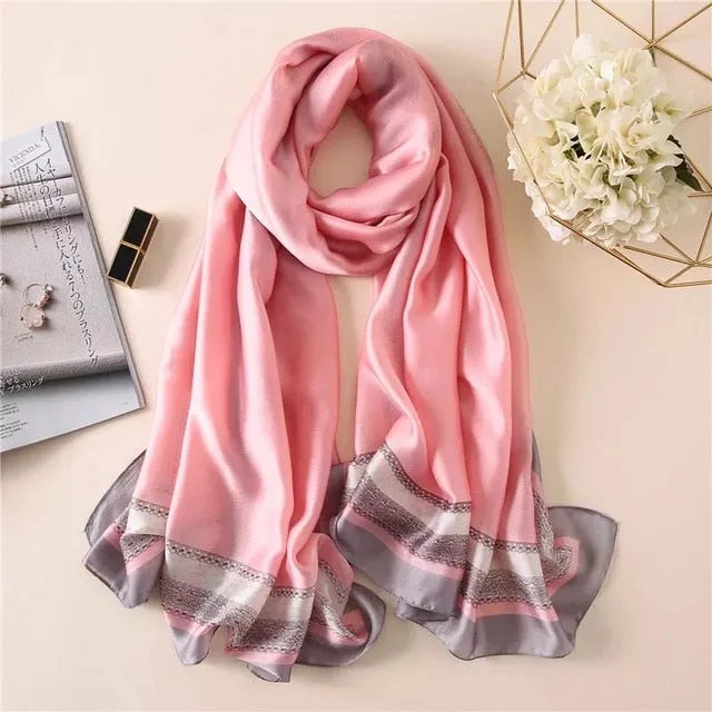 Fashion Silk Scarf Printed Bandana Shawl #LZ091