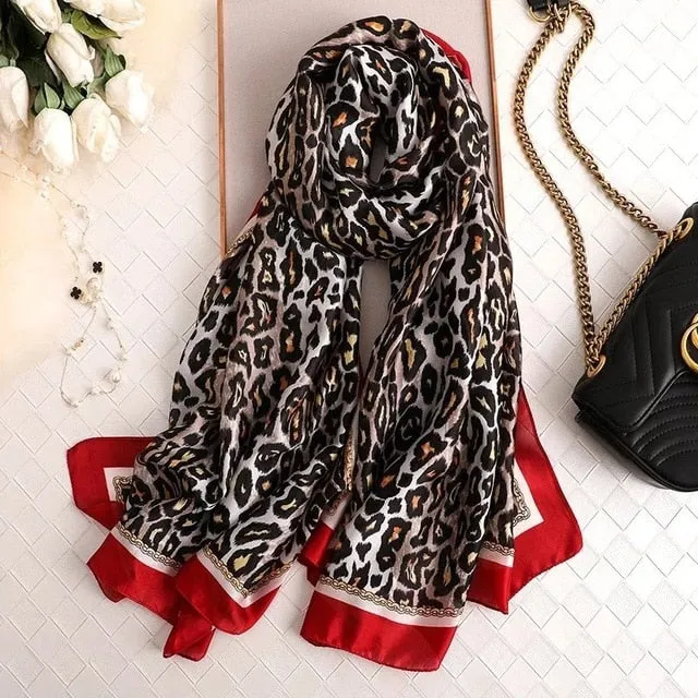 Fashion Silk Scarf Printed Bandana Shawl #LZ091