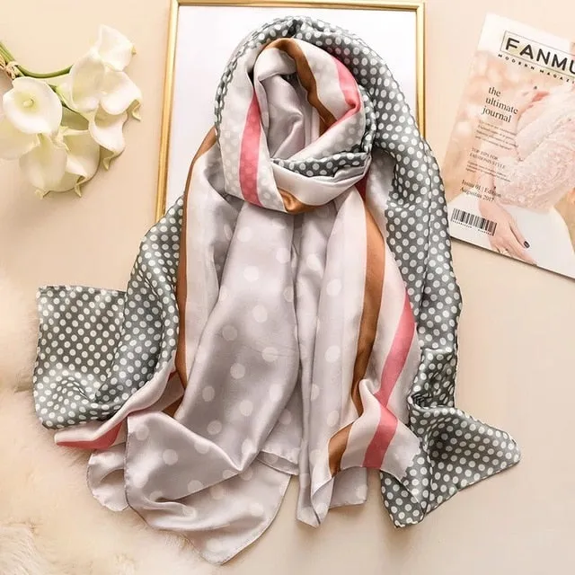 Fashion Silk Scarf Printed Bandana Shawl #LZ091