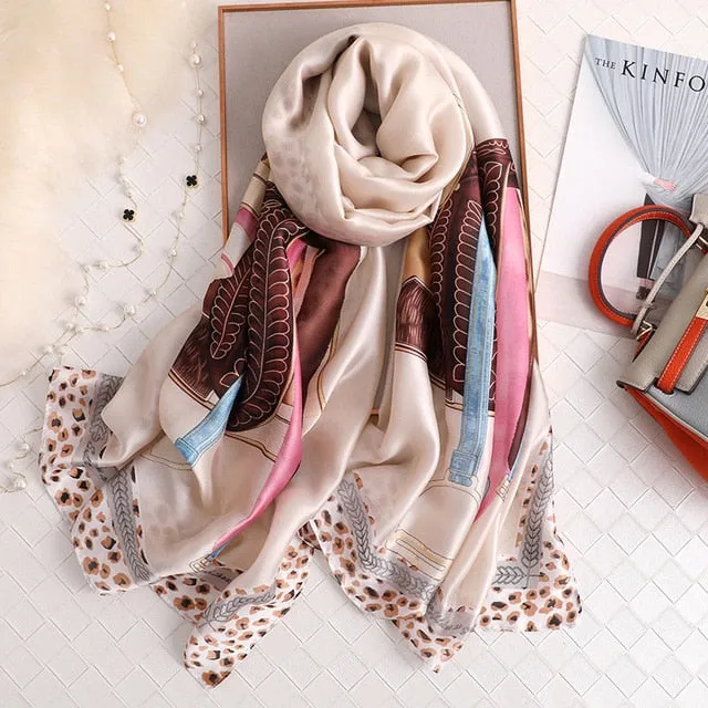 Fashion Silk Scarf Printed Bandana Shawl #LZ091