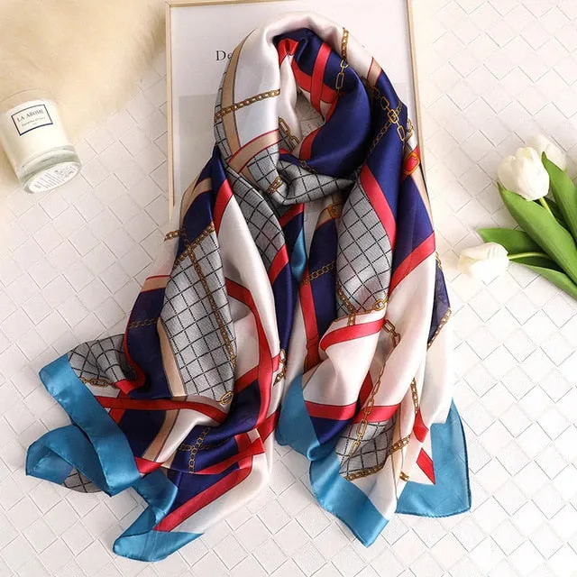 Fashion Silk Scarf Printed Bandana Shawl #LZ091