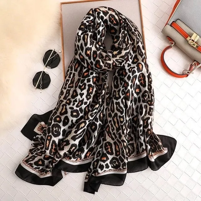 Fashion Silk Scarf Printed Bandana Shawl #LZ091