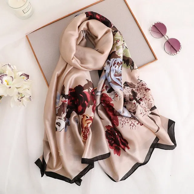 Fashion Silk Scarf Printed Bandana Shawl #LZ091