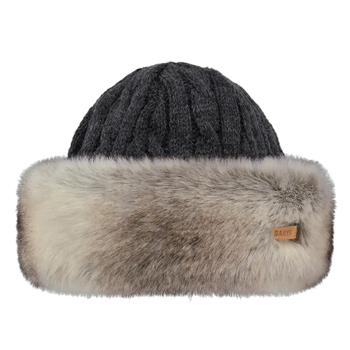 Faux Fur Cable Bandhat - Heather Brown