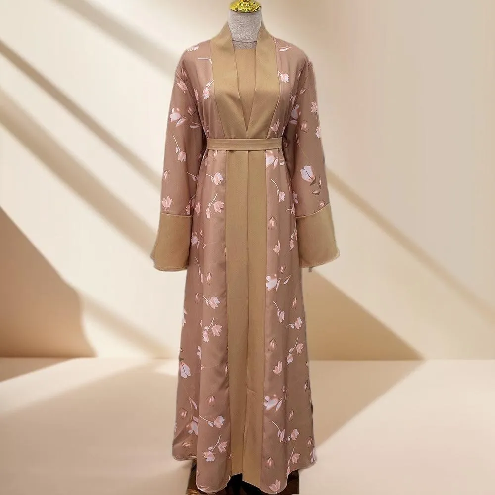 Floral pattern abaya with inner Jumpsuit