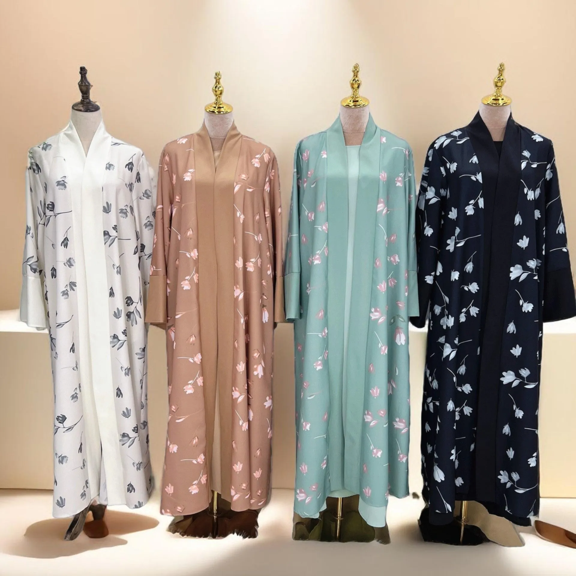 Floral pattern abaya with inner Jumpsuit