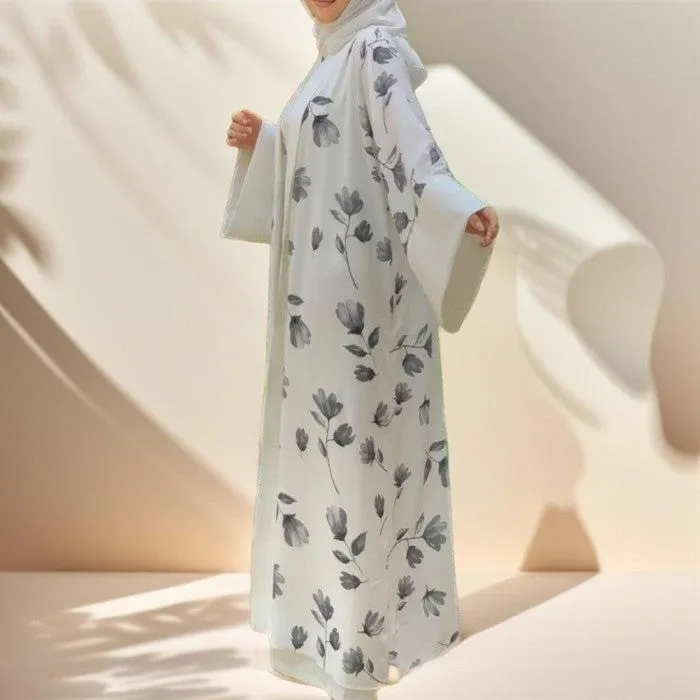 Floral pattern abaya with inner Jumpsuit