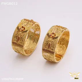 Freemen 1mg flower broad bangles or women - FWGB012