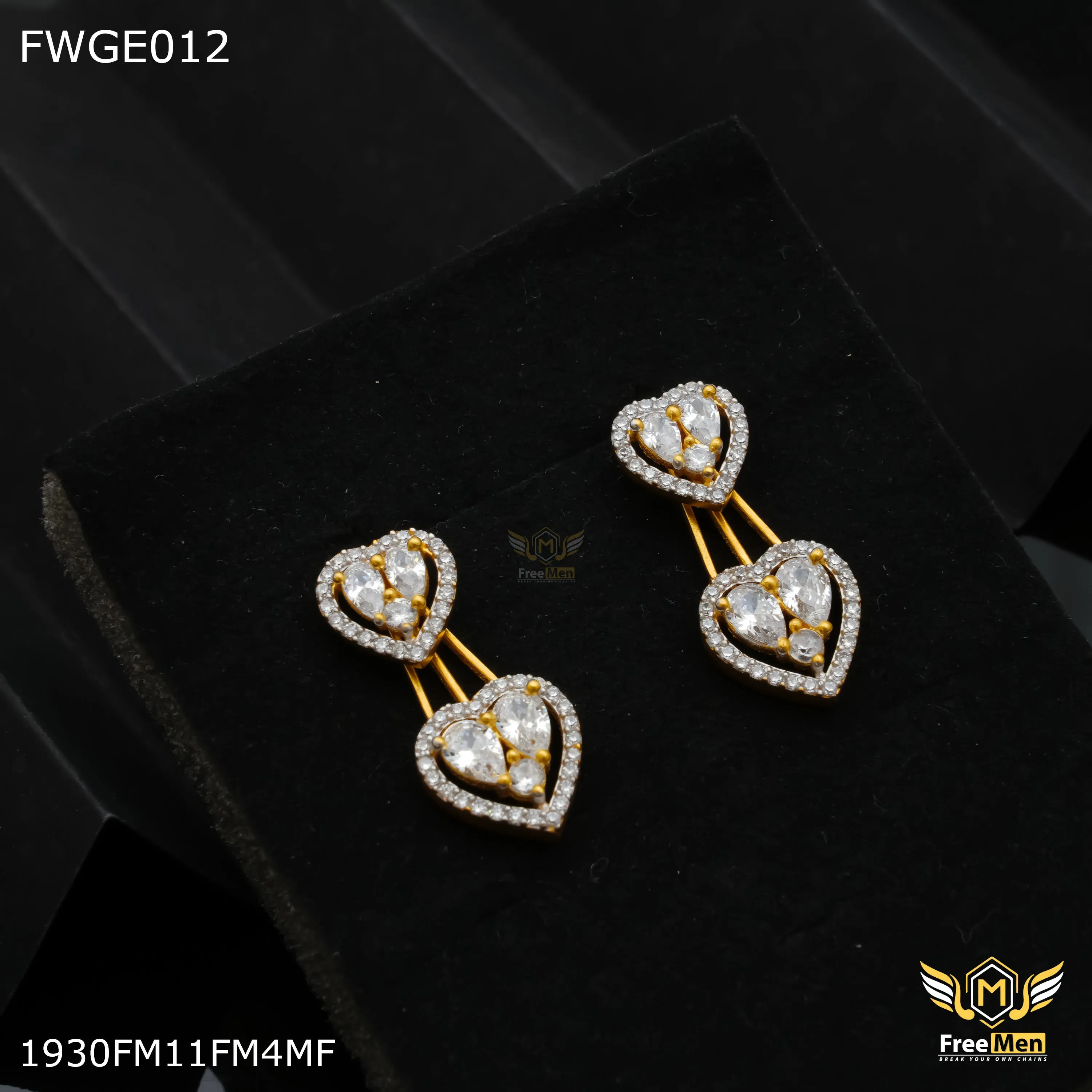 Freemen Heart AD gold plated Earring - FWGE012