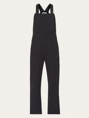 GALE straight slub yarn jumpsuit - GOTS/Vegan - Black Jet