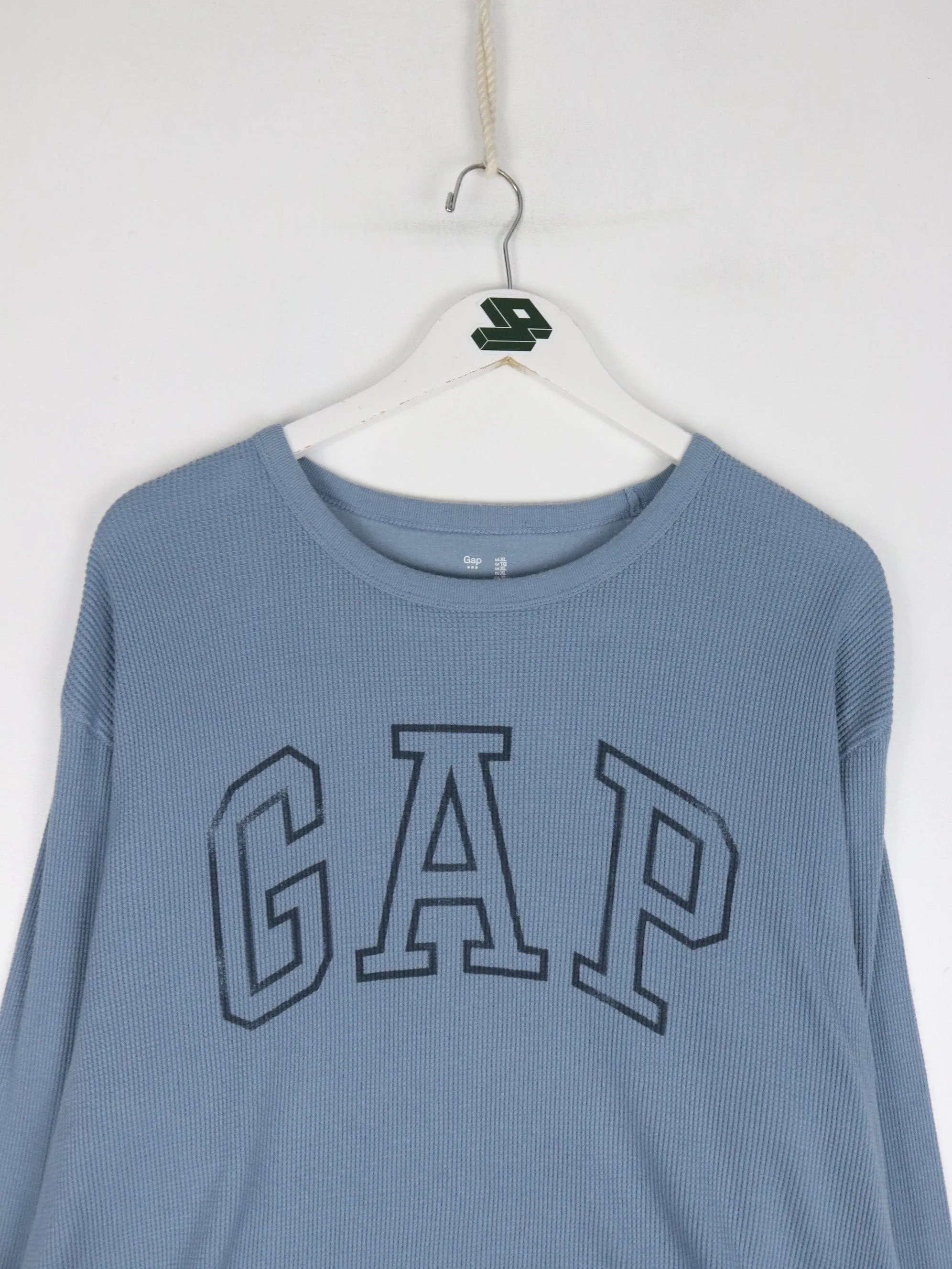 Gap Shirt Mens XL Blue Thermal Long Sleeve