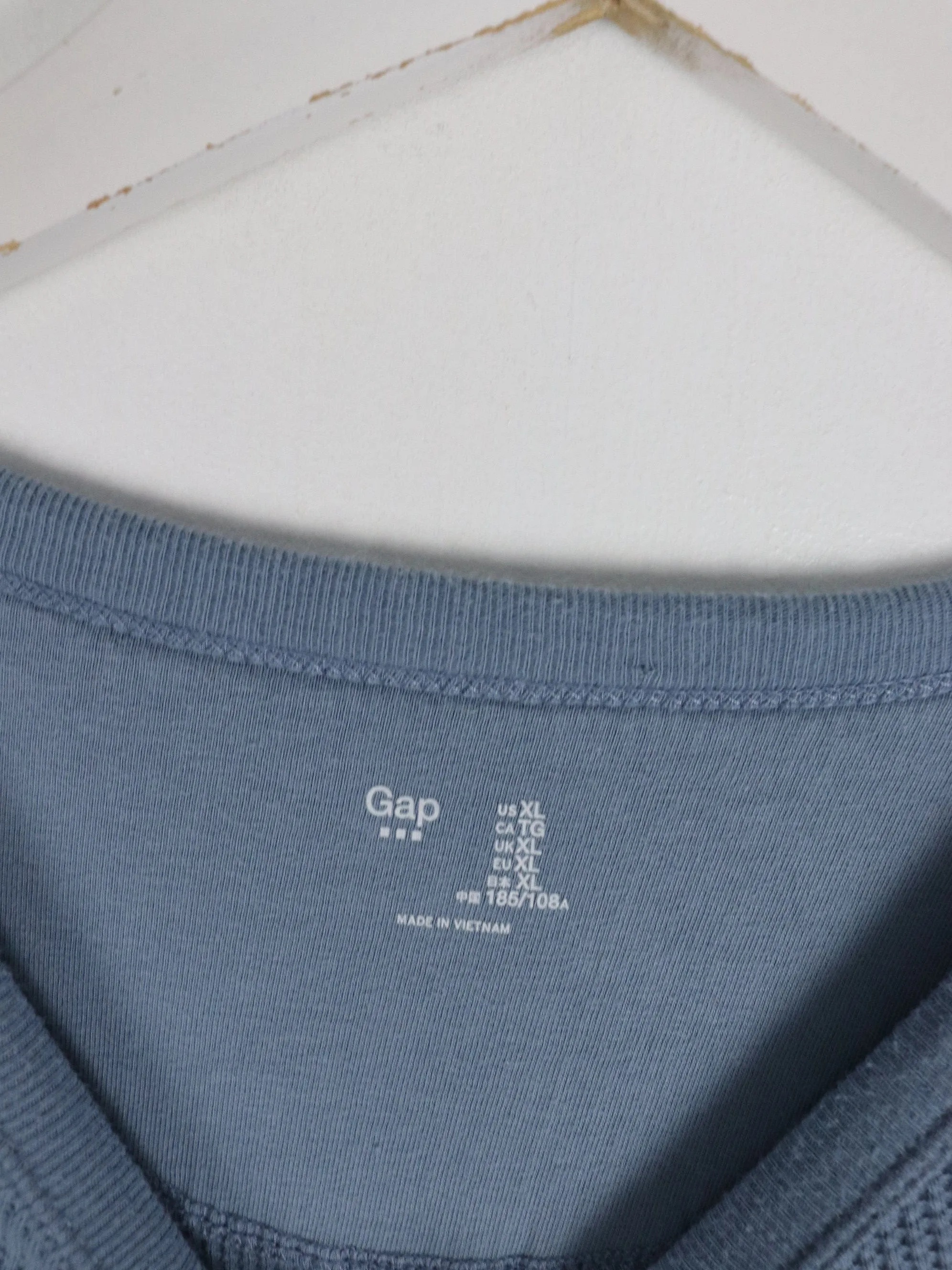 Gap Shirt Mens XL Blue Thermal Long Sleeve