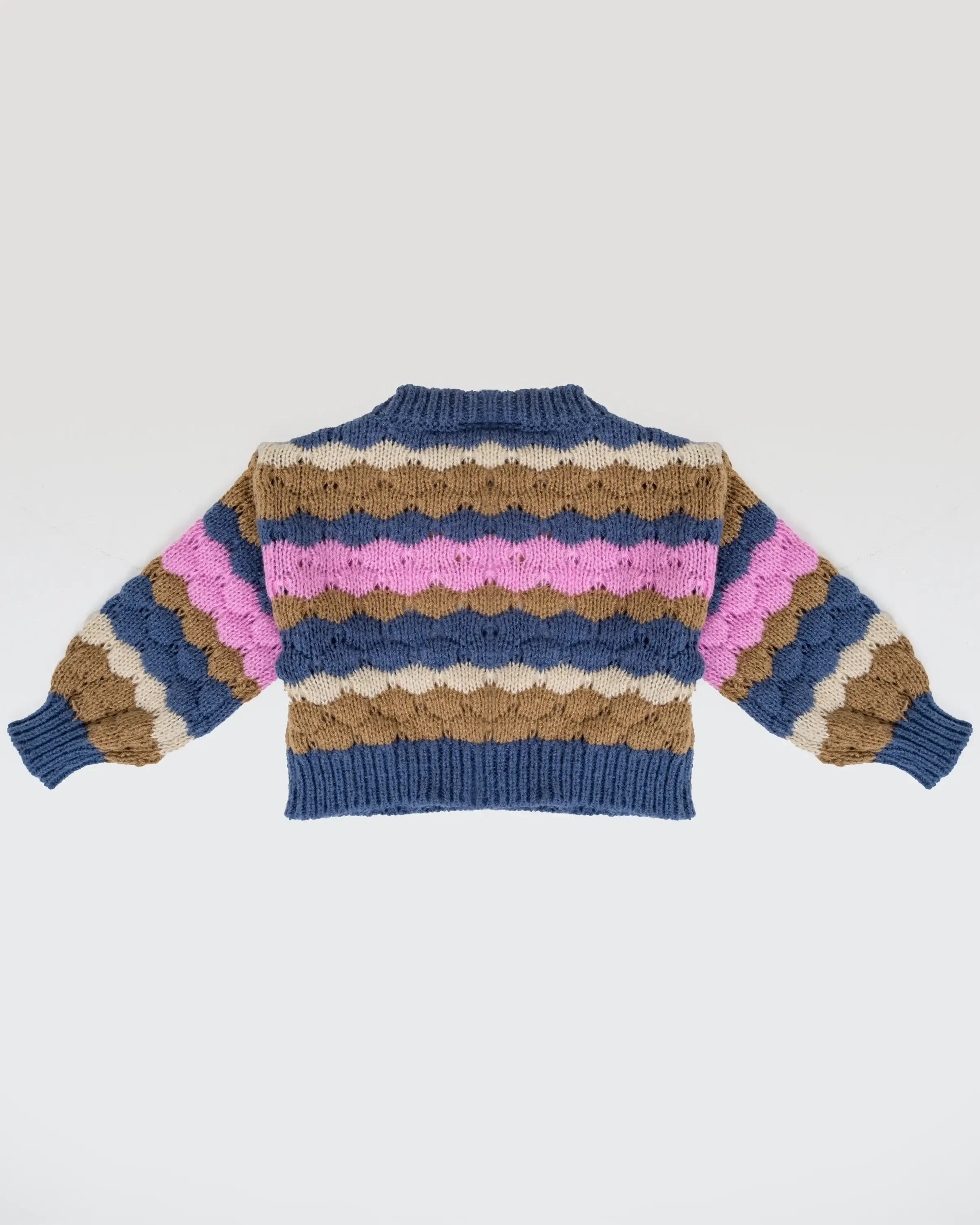 Girls Nunna Short Knit Jumper in Wild Wind Blue