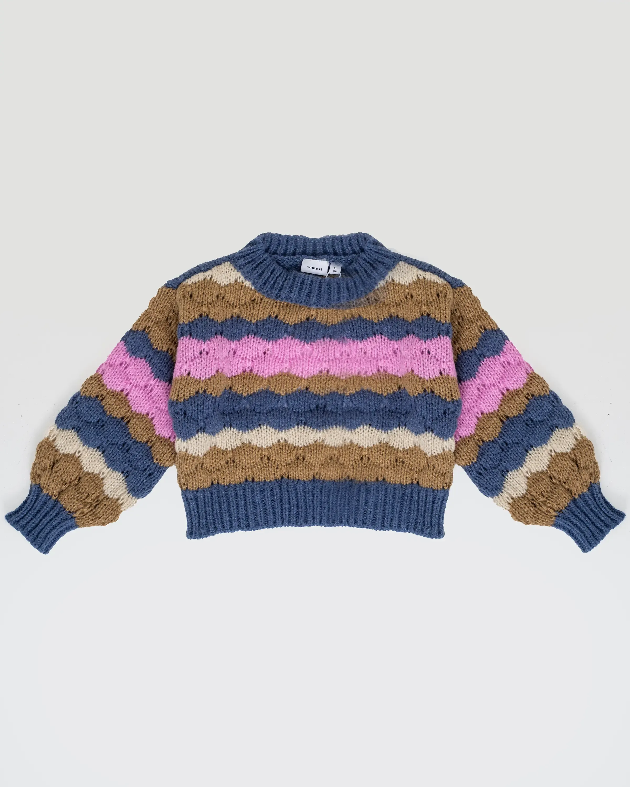 Girls Nunna Short Knit Jumper in Wild Wind Blue