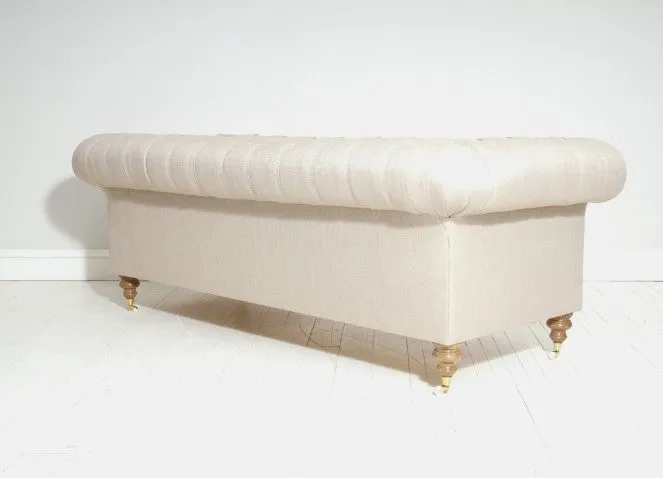 GODERICH CHESTERFIELD FABRIC SOFA IN STONE