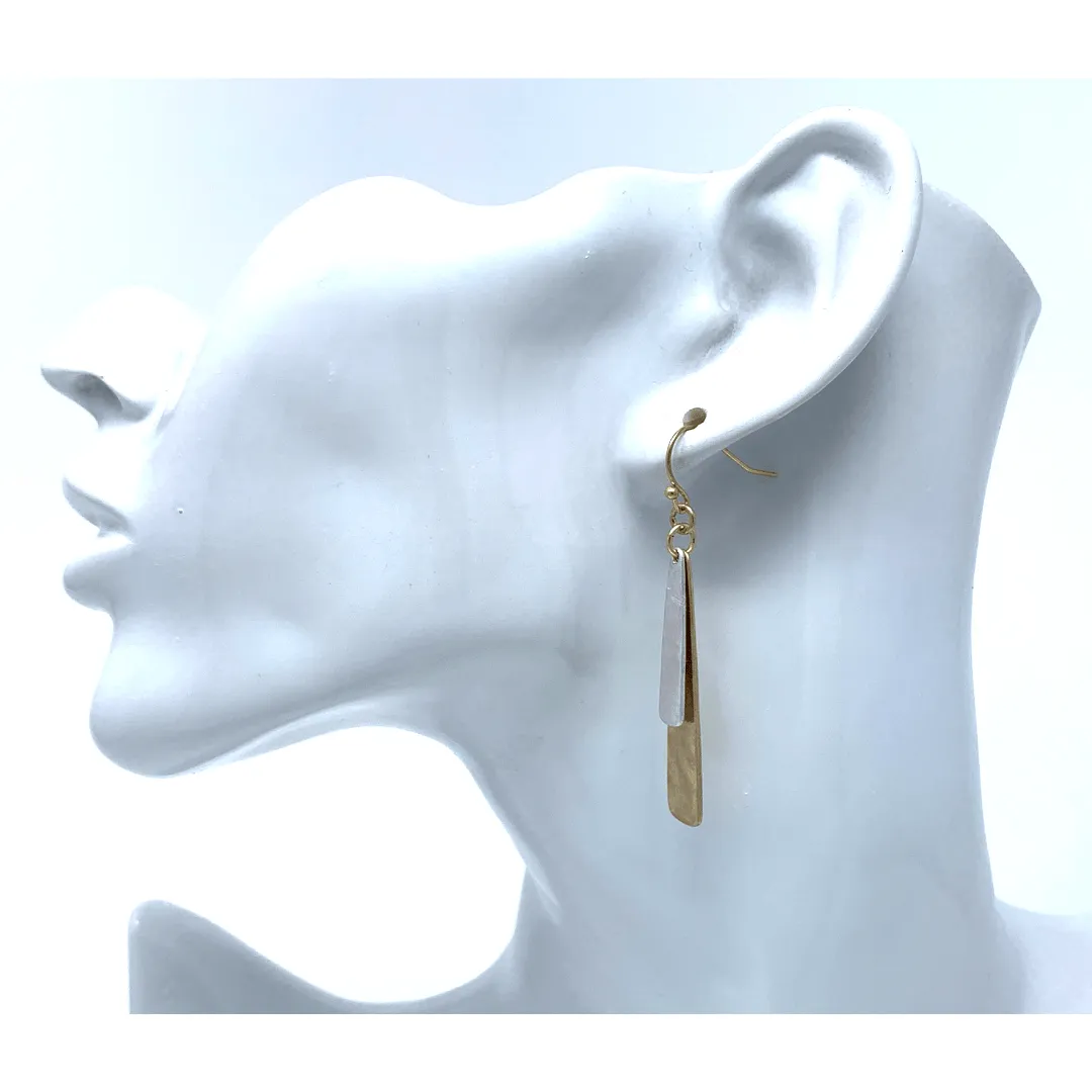 Gold & Silver Layered Teardrop Dangle Earrings